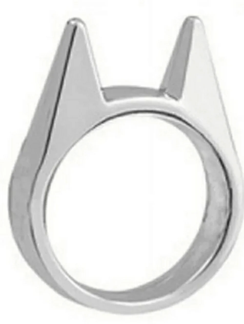 Vacation Unisex Silver Cat Ear Ring For Safety - Silver Color